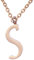 Morella collana da donna in acciaio inox oro rosa con ciondolo lettera S