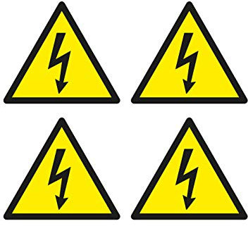 Aufkleber Achtung Elektro Hochspannung Strom Gefahr Warnung Hinweis Warnaufkleber Sticker Sicherheitszeichen ISO 7010 / W012 Wetterfest