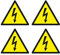 Aufkleber Achtung Elektro Hochspannung Strom Gefahr Warnung Hinweis Warnaufkleber Sticker Sicherheitszeichen ISO 7010 / W012 Wetterfest
