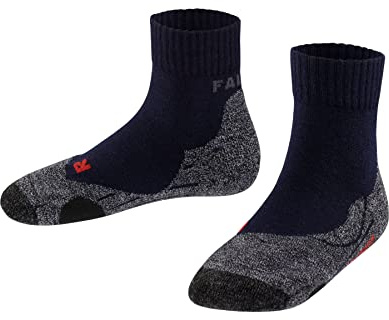 FALKE Unisex Kinder TK2 Short Wandersocken atmungsaktive schnelltrocknende klimaregulierende geruchshemmende Wolle Funktionsmaterial mittelstarke Polsterung kurz antiblasen Trekkingsocken 1 Paar