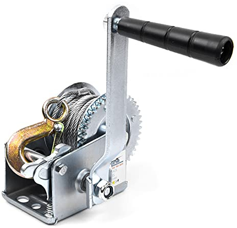 PROFLine Treuil Manuel de 272,2 kg avec câble en Acier pour Bateau, remorque à cliquet bidirectionnel, manivelle Manuelle avec Fil d'acier de 8 m pour VTT, Camion, remorquage
