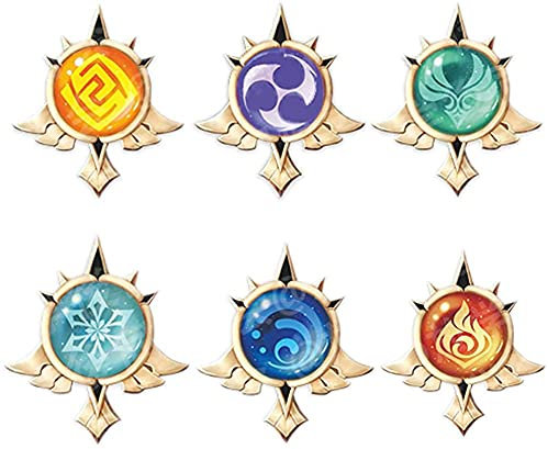 HuSang Genshin Impact Porte-clés Game Project Cosplay Costume Eye of God (6 éléments)