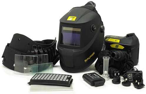dba_ESAB Savage A40 +PAPR AIR Professioneller Schweißmaskenhelm automatisch 1/1/1/2, Schwarz
