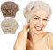 Unaone 2 Pack Microfiber Hair Towel Cap - Super Absorbent Hair Drying Towel with Bow-Knot, Quick-Dry Hair Wrap for Curly, Long, Thick & Wet Hair (Coffee & Brown)