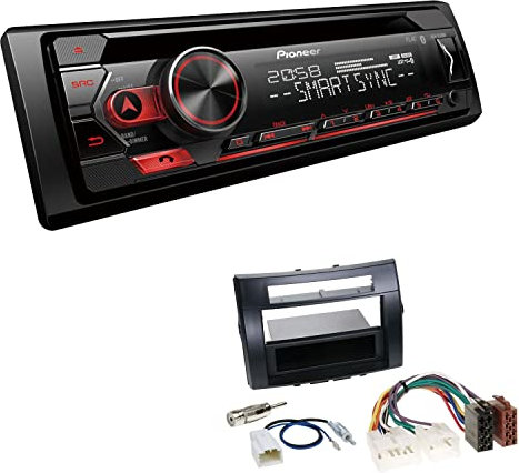 Pioneer DEH-S320BT 1-DIN Autoradio Bluetooth CD-Tuner USB Spotify inkl. Einbauset passend für Toyota Corolla Verso 2004-2009 schwarz