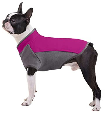 Hundepullover Stretch Hund Fleece Weste Halber Reißverschluss Hundemantel Winter Hundebekleidung Hundepulli Haustier Pullover Kaltes Wetter Weiche Hundejacke für Welpen Kleine Mittlere Hunde Violett M