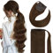 Fshine Zopf Extensions Echthaar Ponytail Mittelbraun 40cm Haarverlängerung Echthaar Zopf Extensions 80g Pferdeschwanz Haarteil Farbe 4