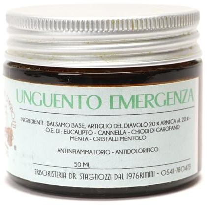 Unguento Emergenza 50 gr. | Artiglio del diavolo 20% | Arnica 20% | Per Dolori Muscolari E Articolari-sollievo Rapido | Dolori Cervicali, ideale per Massaggi
