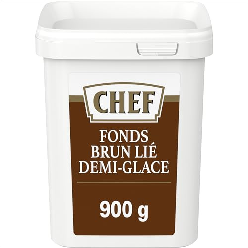 CHEF - Fonds Brun Lié Demi-Glace Déshydraté - Goût Viande Braisée - 900g | Base pour sauces brunes et braisages - Texture nappante - Dilution rapide - Rendement 15L à 30L