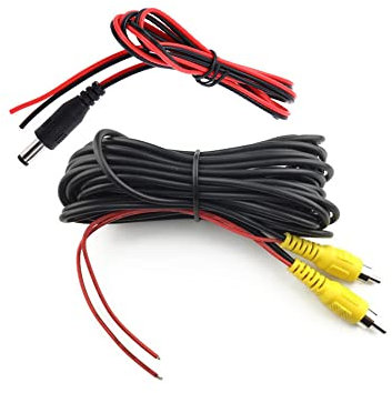 6M RCA Cable de extensión de vídeo, Cable AV para Parking View Camera Conexión a Monitor de Auto o de navegación. 20FT Cable de conexión con el Disparador de Alambre Rojo de detección (6M/20FT)