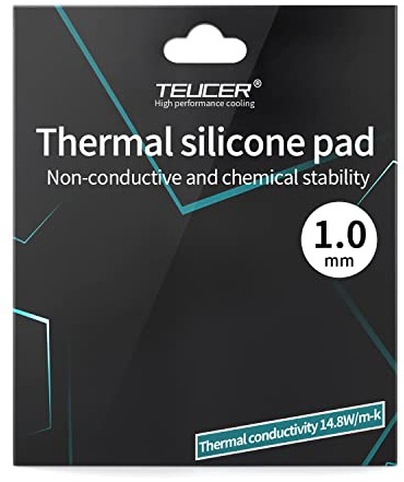 Thermal Pad 14.8 W/mK, 120x120x1mm, Non Conductive Heat Resistance High Temperature Resistance, Silicone Thermal Pads for Laptop Heatsink GPU CPU LED Cooler (1mm)