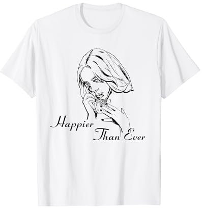 Offizielles Billie Eilish Happier Than Ever White T-Shirt