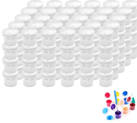 DBAILY Empty Paint Pots,30 Strips 5ml And 3ml Paint Cup Mini Painting Pots With Lids Arts Crafts Storage Containers For Schools Summer Camp Paintings Art Festivals