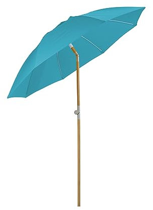 SVITA Parasol inclinable en bambou 2 m, Parasol bleu clair, grand