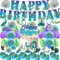 Pfau Party Dekorationen - Zoo Vogel Thema Mit HAPPY BIRTHDAY Banner, Hängende Wirbel, Kuchen Cupcake Toppers, Ballons für Geburtstag