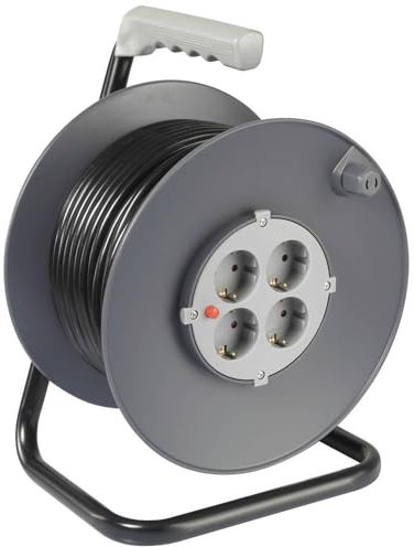 Sygonix SY-5655926 Kabeltrommel 25 m Schwarz Schutzkontakt-Stecker