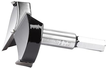 MOLLOM 70mm (2-3/4) Broca Forstner precisa con carburo YG8 de 2,0mm. Ideal para madera dura, plástico y contrachapado