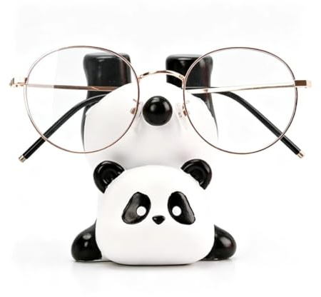RURUOGUK Grazioso supporto per occhiali a forma di panda, espositore per occhiali, in resina, decorazione per casa e ufficio (panda A)