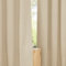 PONY DANCE Boho Vorhänge Leinen Übergardinen Wohnzimmer mit Kräuselband 2er Set H 245 x B 140 cm Leinenoptik Gardinen Halbtransparent Linen Curtains for Living Room Leinenvorhang für Schiene, Angora
