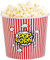 CABLEPELADO Cubo de Palomitas, Recipiente para Palomitas, Balde de Palomitas, Envase de Cine para Palomitas, Diámetro Superior 17.5 cm, Diámetro Inferior 13 cm, Altura 18 cm, Rojo y Blanco, Plástico