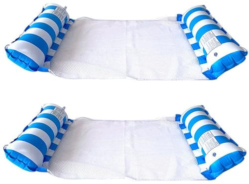 2 Stück Luftmatratze Wasser, Wasserhängematten, schwimmende Hängematten, 4-in-1 Hängematten, Faltbare schwimmende Pool Hängematten, Strandschwimmstühle