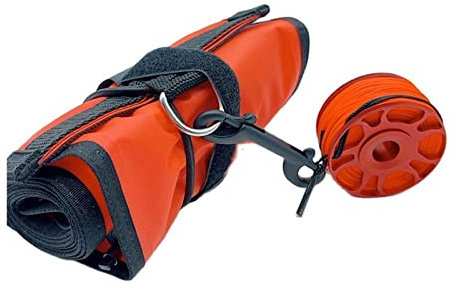 IIGEN Scuba Tank 1.5/1.8CM Diving Buoy Set Surface Marker Signal Tube Dive Spool Rollers Buoy Underwater Diving Equipment Diving Snorkeling Ultra-High Stability(1.8m18cm set)