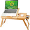Table de Lit, Petite Table pour Ordinateur Portable en Bambou, Tablette, Plateau pour Petit Déjeuner, Petit Tiroir, Lap Desks Plateau,Réglable Portable pour Ordinateur-66*30*35 cm-couleur bois