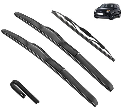 Remplacement d'essuie-glace Compatible avec Ford Fusion Europe Hatchback 2002-2012 Balais d'essuie-glace avant arrière Brosses Cutter Accessoires 2008 2007 2006 2005 2004 2003 2002 Essuie-glace de voi