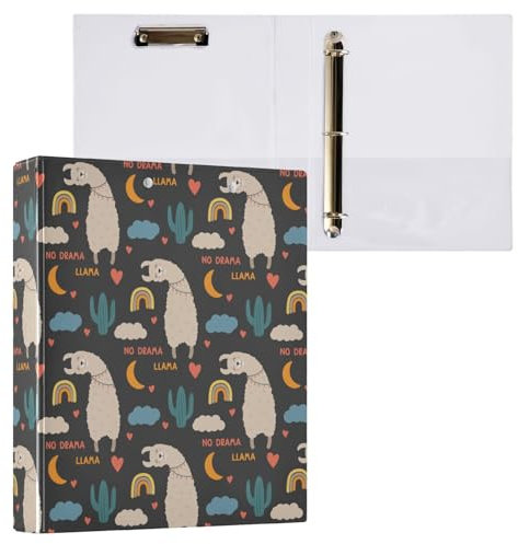 2 Stück 3,8 cm 3 Ringe Alpaka Lama Ordner mit Taschen 3-Loch-Ordner für Schule und Büro
