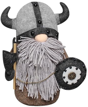 LearnLyrics Wikinger-Plüsch,Wikinger-Plüsch - Weihnachts-Wikinger-Plüschpuppe, mittelalterlicher Elfen- | Gladiator-Zwerge, Tischdekoration für Tischplatte, abgestuftes Tablett,