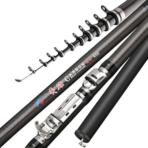 WANGBINGXING Angelrute 2. 7m 3,6 m 4,5 m 5,4 m 7,2 m Carbon Teleskope Felsfischerstange Ultra -Lichtstange Karpfenfischereisen Reisen Ozeangussgussstange Stipprute(5.4 m)