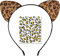 LUYANFX Leopard Kostüm Set: 2 Stück Leopard Ohren Stirnbänder mit Temporären Tattoos, Zubehör für Halloween, Cosplay, Karneval, Party, Kinder & Erwachsene (A)