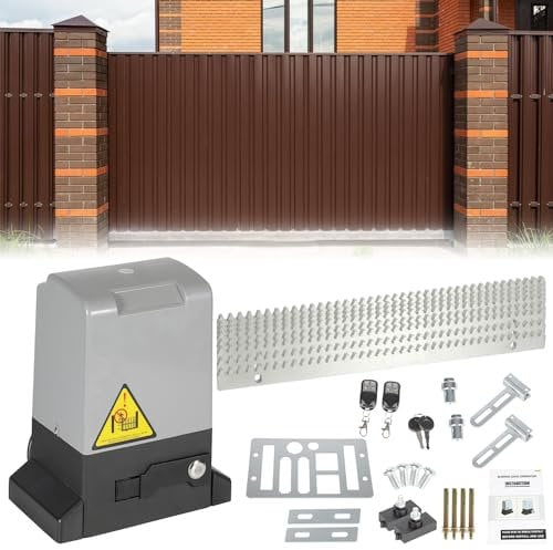 Izrielar Accionamiento de puerta corredera, 750 W, abridor de puerta, accionamiento hasta 1600 kg, con riel de mando a distancia, puerta corredera de 12 m