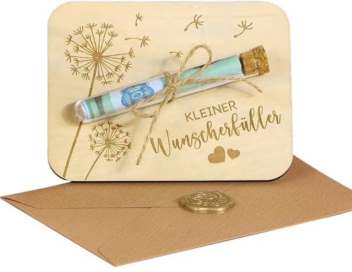 Wunscherfüller Pusteblume Geldgeschenke Verpackung, Mit Reagenzgläsern und Bindfaden, Kreative Geschenkverpackung für Geldgeschenke, Perfekt für Weihnachten, Geburtstag, Hochzeit