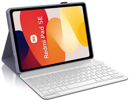 Occtingkind, Tastatur für Redmi Pad SE 11 Zoll, Hülle mit Tastatur für Xiaomi Redmi Pad SE 2023, Hülle mit Magnetische Abnehmbar Bluetooth Keyboard, Deutsches QWERTZ Layout, USB C, Violett