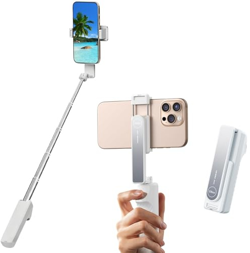 VVNTY Perche à selfie extensible légère et portable pour iPhone et Android - Perche à selfie universelle (blanc)