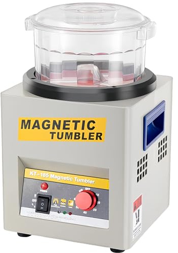 KT185 Magnetic Tumbler Polishing Machine 2000RPM Jewellery Finishing Kit | 600g Capacity Chamber Removing Burrs, Rust and Qxidation from Metal Surfaces Suitable for Precision Metal Components