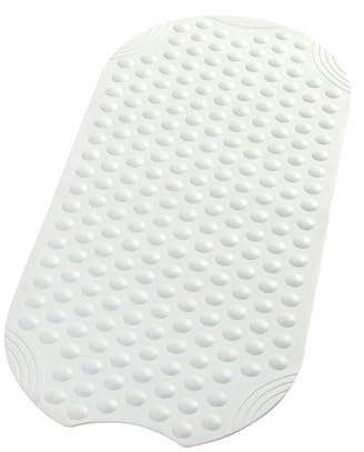 Badewannenmatte Wanneneinlage rutschfest - 89 x 38cm, BPA-frei - Badewannen Sicherheitseinlage - Made in Germany (Weiß)