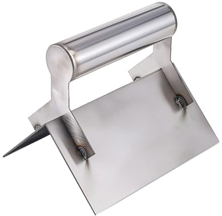 Cazzuola professionale con bordi quadrati e corpo in acciaio inox, design confortevole, per angoli a parete, strumento di finitura angolare