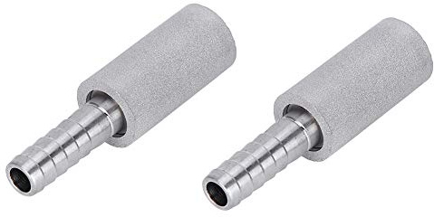 Aqur2020 Diffusion Stone, 304 Stainless Steel Aeration Stone with 1/4 Inch Outer Diameter Barb, for Oxygenating Wort and Carbonated Beer Soda Water
