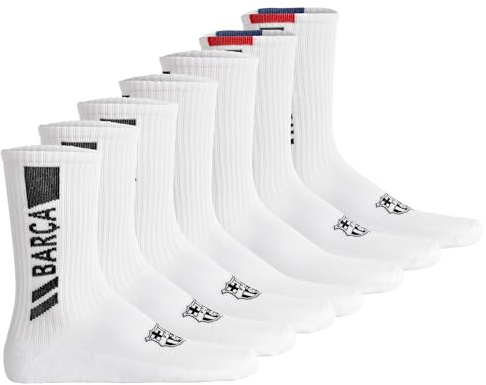 FC Barcelona Unisex Socken, 7er-Pack | Offizielles Lizenzprodukt, Fangeschenk
