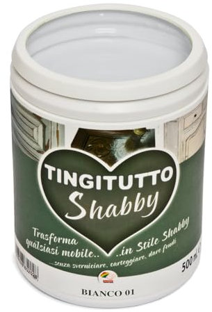 Tingitutto Shabby Pittura ad Acqua Effetto Gessoso 500ml ( Bianco )