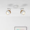Lightbox LED Deckenstrahler mit warmweißem Licht - 2 flammiges Spotrohr mit schwenkbaren Köpfen - Deckenleuchte mit Leuchtmittel inklusive und wechselbar - Metall Weiß/Holz