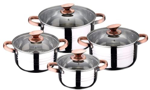 Bateria 8pc acero inoxidable apta para inducción