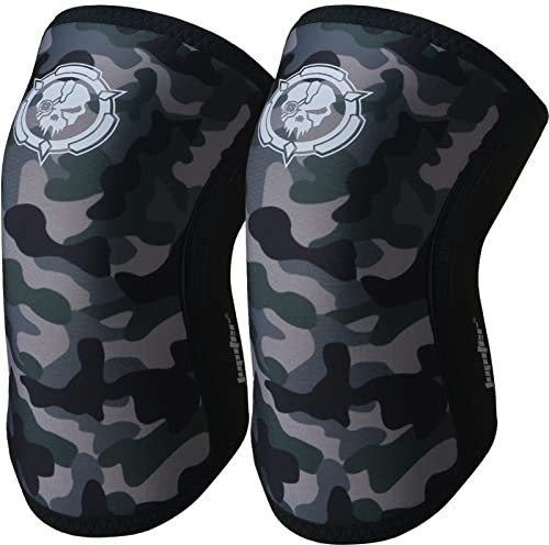 Jupiter Rodillera (1 par), rodillera comprimida de 7 mm, adecuada para sentadillas, levantamiento de pesas, levantamiento de pesas, entrenamiento cruzado masculino y femenino (L)