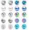 Rajnard 14G 5mm Piercing Kugel Ersatzkugeln für Piercingschmuck mit Außengewinde Edelstahl und Kunststoffperle für Zungenpiercing Bauchnabelpiercing