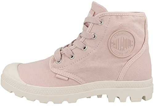 Palladium Women's Pampa Hi Boot, Vegan Canvas Lace Up Boot, Rose Smoke, 7.5 UK