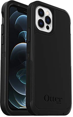 OtterBox Defender XT Hülle für iPhone 12 / iPhone 12 Pro mit MagSafe, stoßfest, Ultra-robust, schützende Hülle, 4X getestet nach Militärstandard, Schwarz, Keine Einzelhandelsverpackung