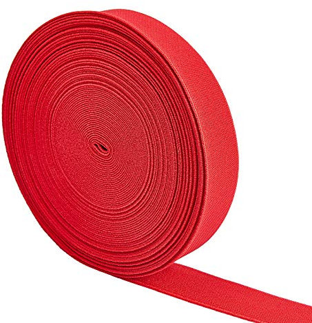 SUPERFINDINGS 17.5Yard Ultra Breites Dickes Flaches Gummiband Schweres Stretch Gummiband Mit Hoher Elastizität Für Haargummis Stirnbänder Gurtband Kleidungsnähzubehör Rot 1.18 Zoll