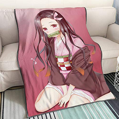 ASDIWON Demon Slayer Hochwertige Warme Weiche Flanell Plüsch Auf Der Schlafsofa Decke Geeignet Für Klimaanlage Decke Nap Decke (C,100x150cm(40x60in))